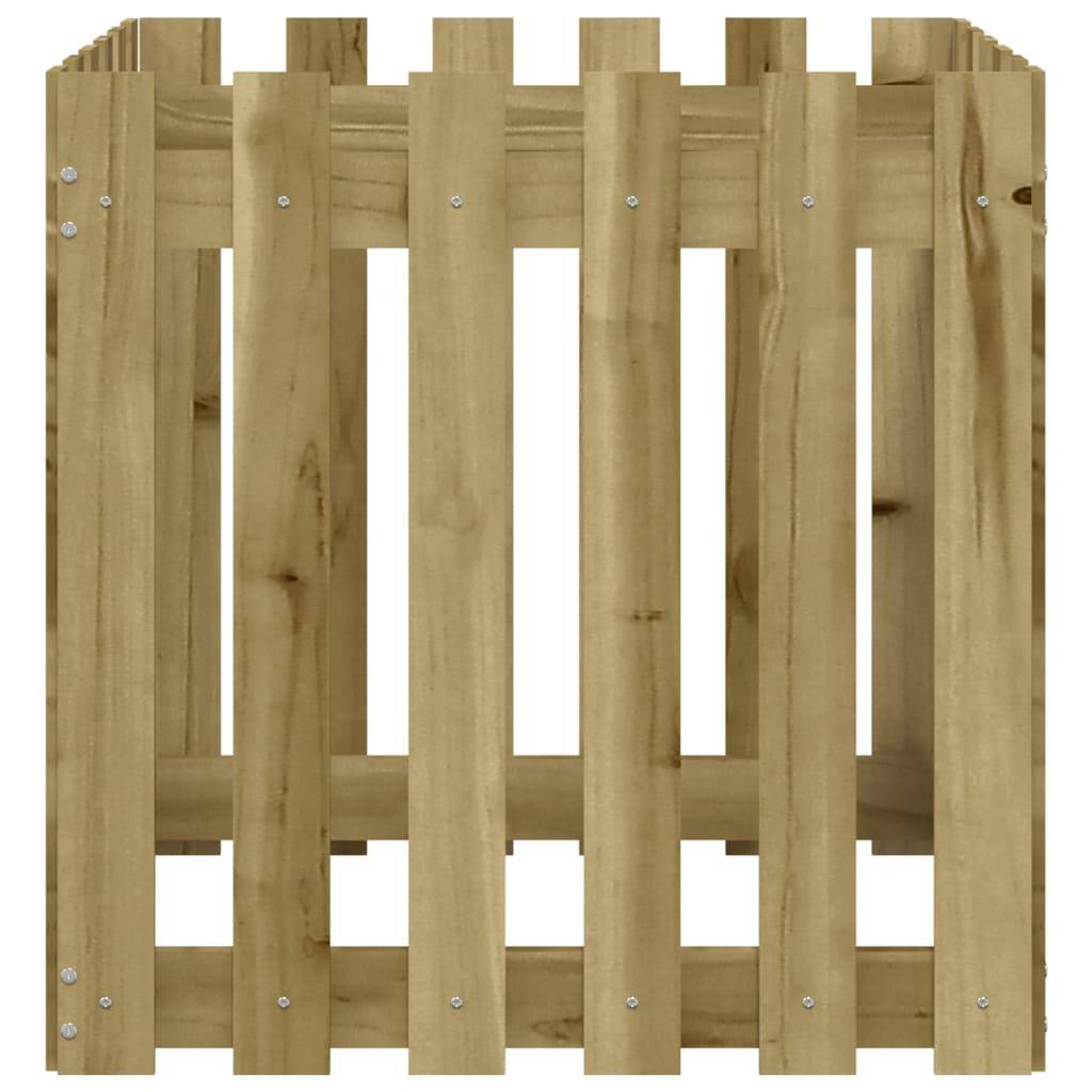 Vidaxl - Jardinière avec design de clôture-Pot de fleur-Bac à fleurs 60x60x60 cm pin imprégné - Image 3