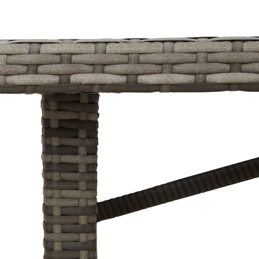 ComfortXL - Table de Jardin Grise 190x80 cm, Design Moderne en Résine Tressée et Plateau de Verre – ComfortXL Outdoor Living - Image 9