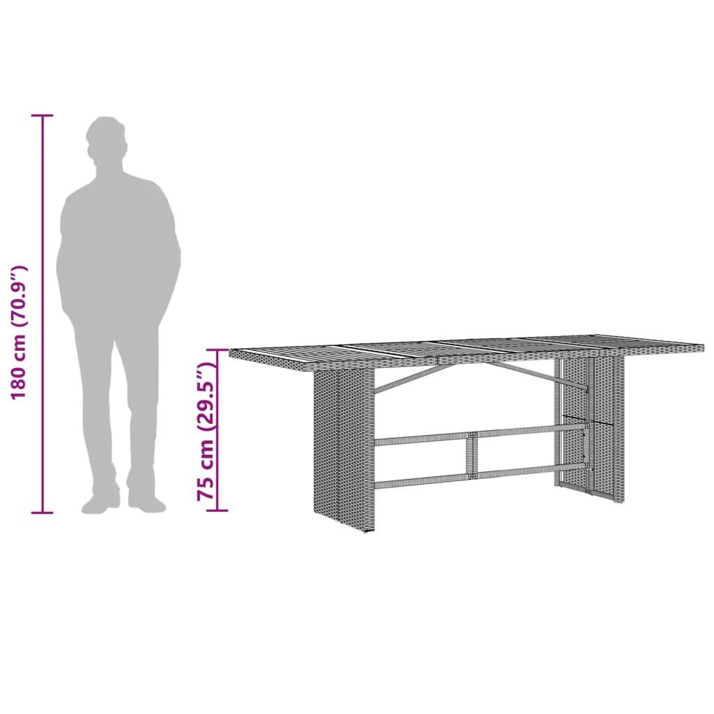ComfortXL - Table de Jardin Grise 190x80 cm, Design Moderne en Résine Tressée et Plateau de Verre – ComfortXL Outdoor Living - Image 10
