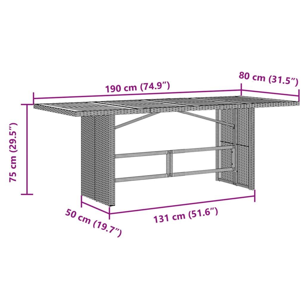 ComfortXL - Table de Jardin Grise 190x80 cm, Design Moderne en Résine Tressée et Plateau de Verre – ComfortXL Outdoor Living - Image 7
