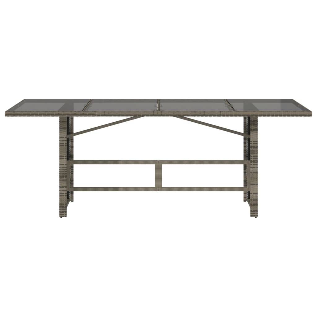 ComfortXL - Table de Jardin Grise 190x80 cm, Design Moderne en Résine Tressée et Plateau de Verre – ComfortXL Outdoor Living - Image 4
