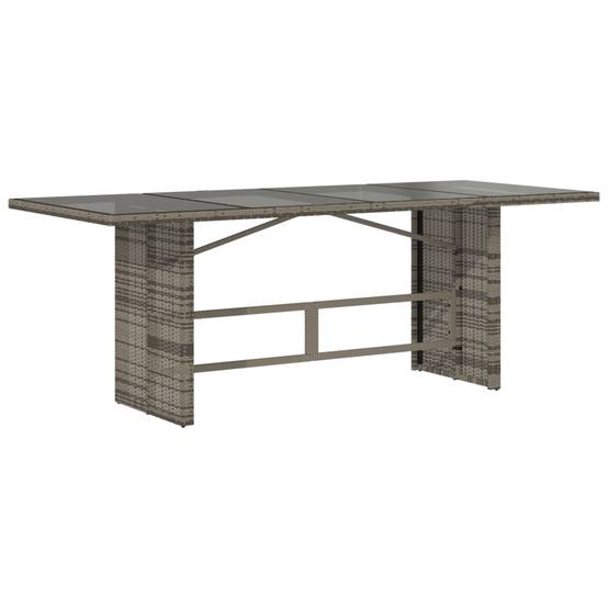 ComfortXL - Table de Jardin Grise 190x80 cm, Design Moderne en Résine Tressée et Plateau de Verre – ComfortXL Outdoor Living - Image 6