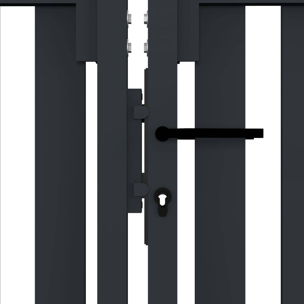 ComfortXL - Portail Double Battant Acier Poudré Style Contemporain pour Clôture de Jardin Anthracite 306x125 cm – ComfortXL Outdoor Living - Image 4
