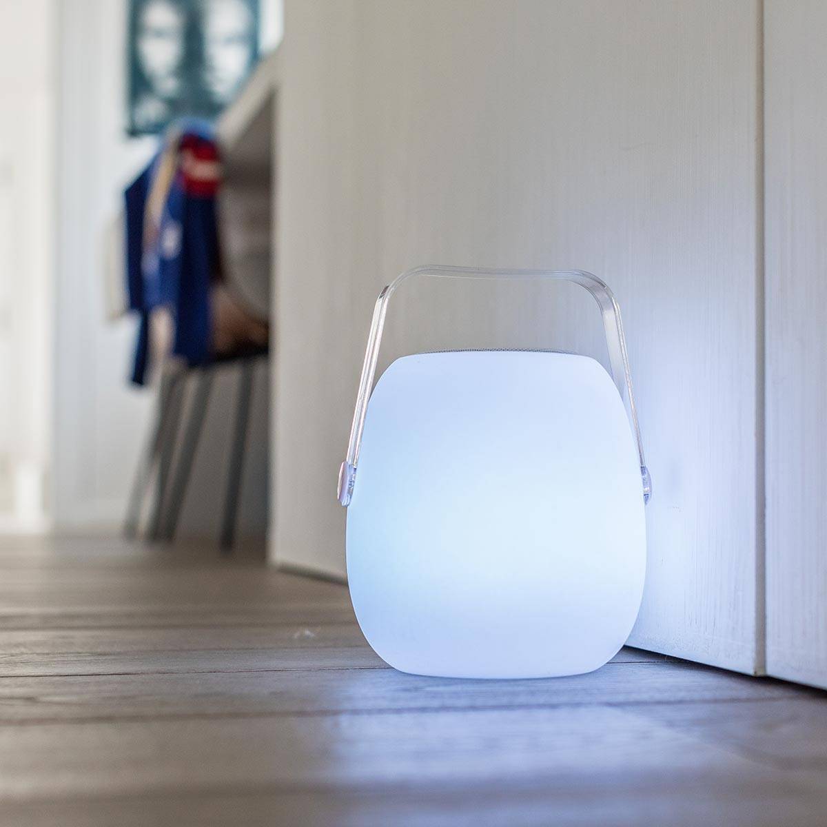Lumisky - Lampe enceinte bluetooth sans fil MINI SO PLAY Blanc Polyéthylène 5W - Image 3