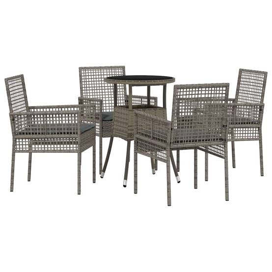 Ensemble table et chaises de jardin 4 personnes en résine tressée résistante Gris – ComfortXL Outdoor Living - Image 2