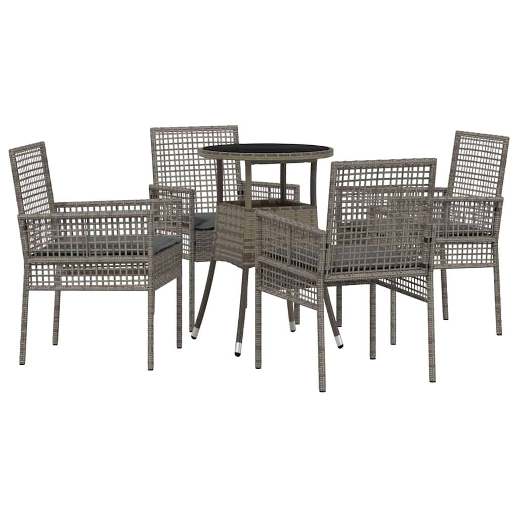 Ensemble table et chaises de jardin 4 personnes en résine tressée résistante Gris – ComfortXL Outdoor Living - Image 2