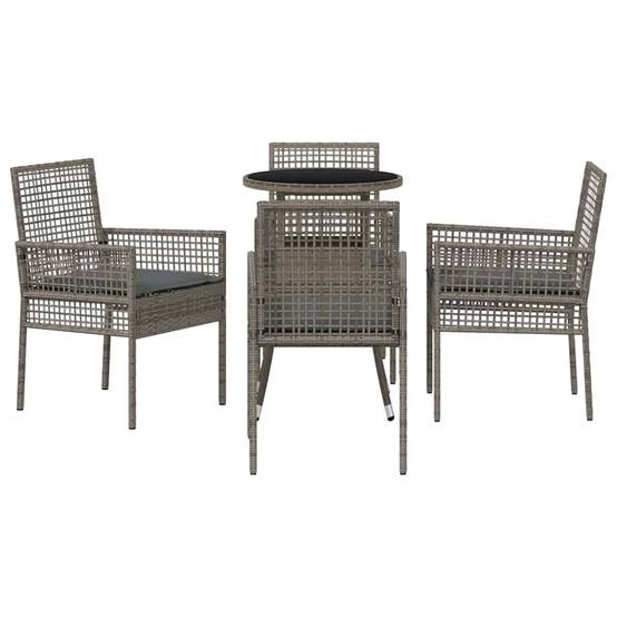 Ensemble table et chaises de jardin 4 personnes en résine tressée résistante Gris – ComfortXL Outdoor Living - Image 7