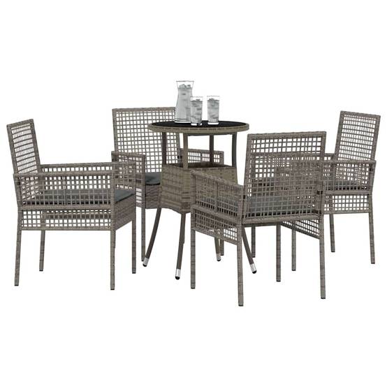 Ensemble table et chaises de jardin 4 personnes en résine tressée résistante Gris – ComfortXL Outdoor Living - Image 3