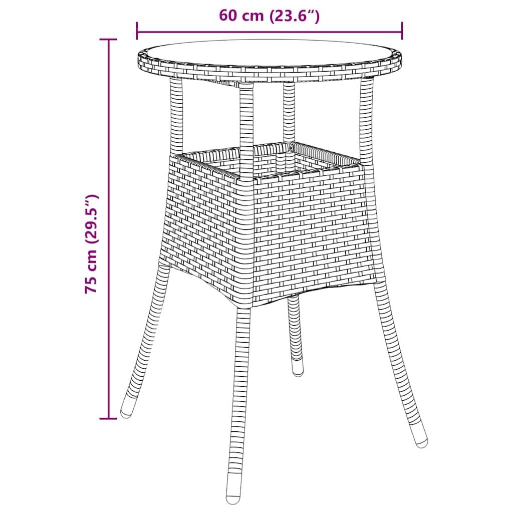 Ensemble table et chaises de jardin 4 personnes en résine tressée résistante Gris – ComfortXL Outdoor Living - Image 4
