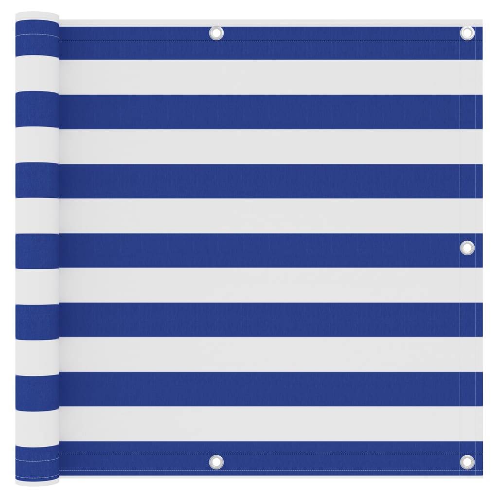 Helloshop26 - Écran de balcon brise pare vue protection confidentialité 90 x 400 cm tissu oxford blanc et bleu - Image 1