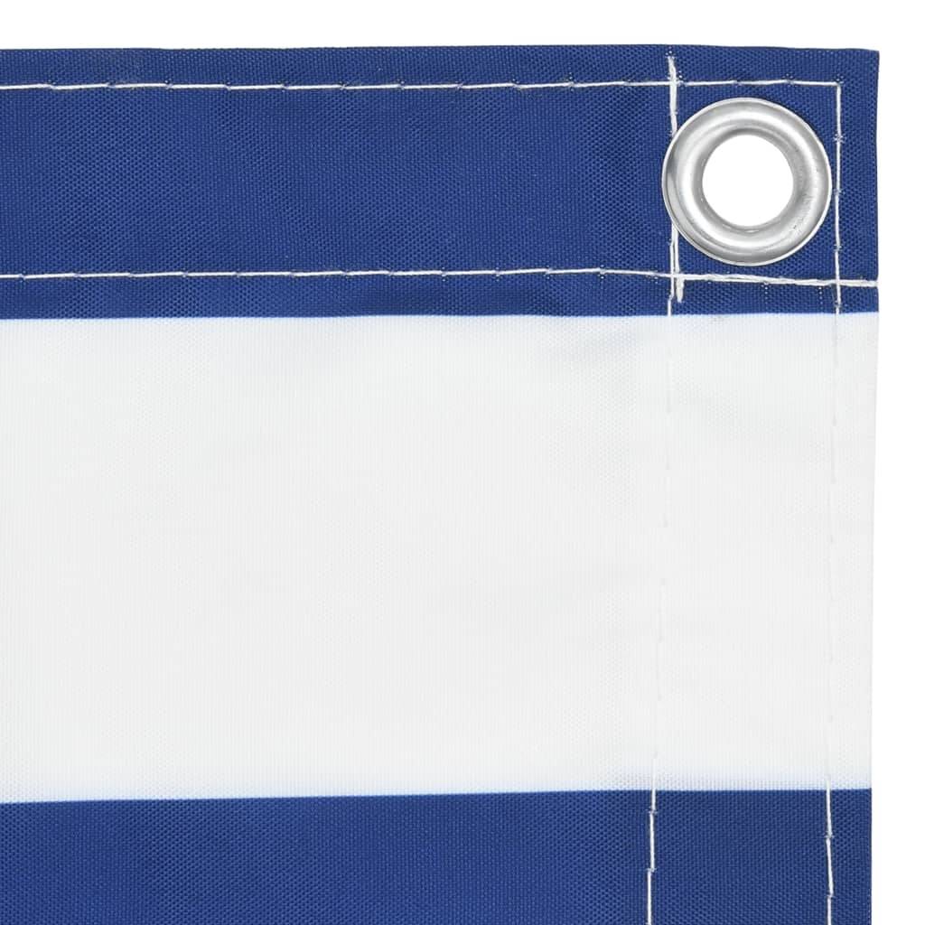 Helloshop26 - Écran de balcon brise pare vue protection confidentialité 90 x 400 cm tissu oxford blanc et bleu - Image 3