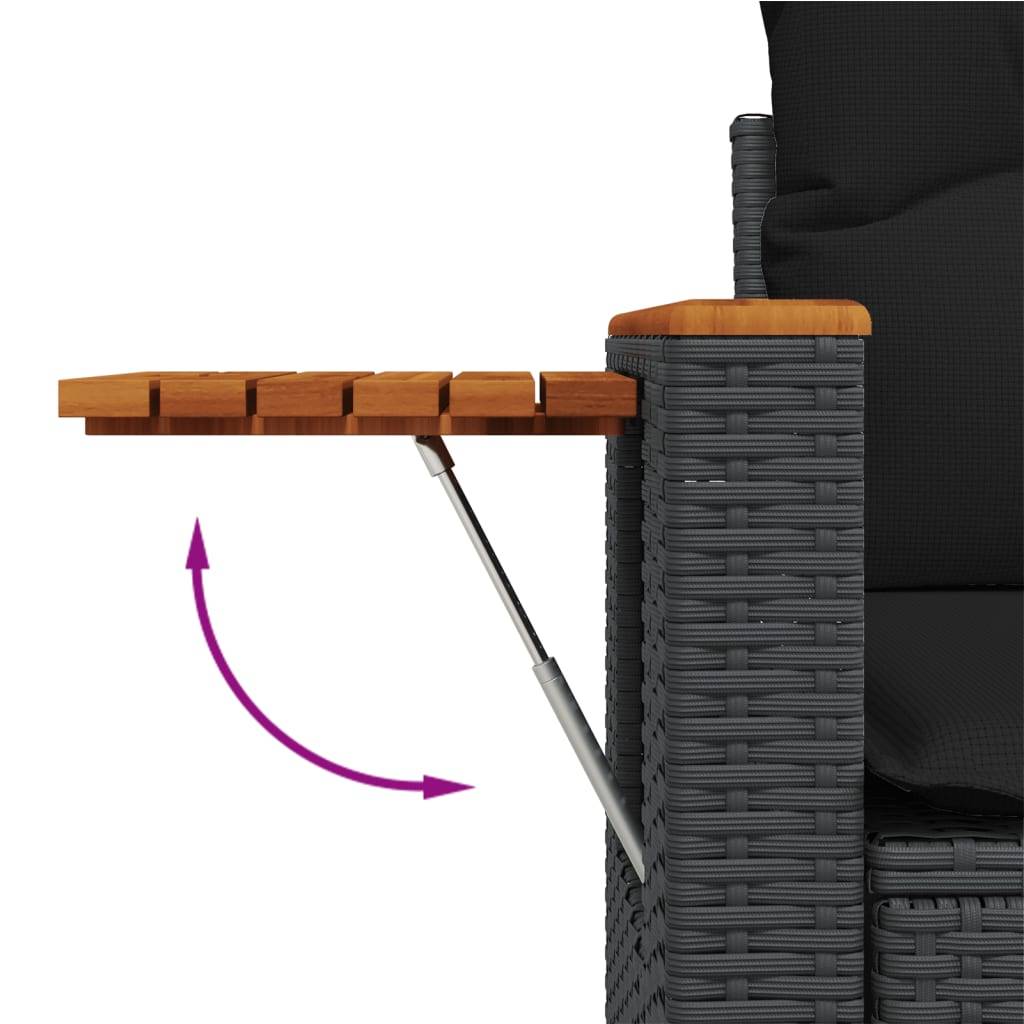 ComfortXL - Salon de jardin noir 9 pièces en résine tressée modulable avec table basse et tablettes – ComfortXL Outdoor Living - Image 8