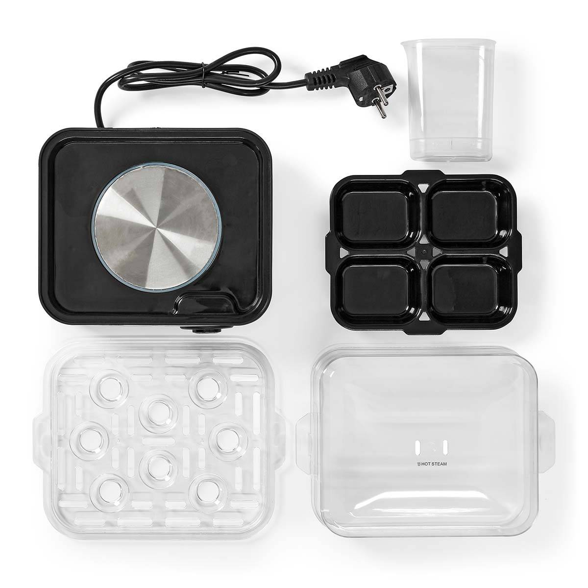 Cuiseur à oeufs électrique 500W Gris Inox / Noir Capacité 8 oeufs NEDIS - Image 8