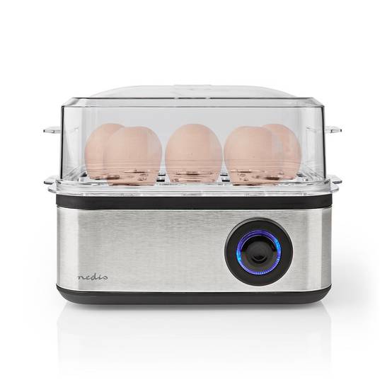 Cuiseur à oeufs électrique 500W Gris Inox / Noir Capacité 8 oeufs NEDIS - Image 1