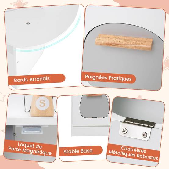 COSTWAY Cuisine Enfant avec Machine à Glaçons, Cafetière, Cuisine en Bois Enfant Montessori avec Lumières et Sons, Micro-Ondes, Four, Évier, Robinet, Tiroir, Armoire, 14 Accessoires, 3+ Ans (Blanc COSTWAY Cuisine Enfant avec Machine à Glaçons, Cafetière, Cuisine en Bois Enfant Montessori avec Lumières et Sons, Micro-Ondes, Four, Évier, Robinet, Tiroir, Armoire, 14 Accessoires, 3+ Ans (Blanc
