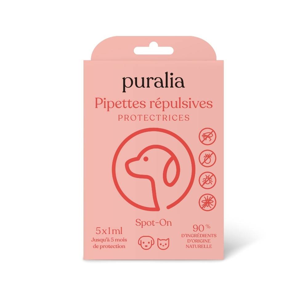 5 pipettes répulsives Spot-on 1 ml PURALIA - Image 2