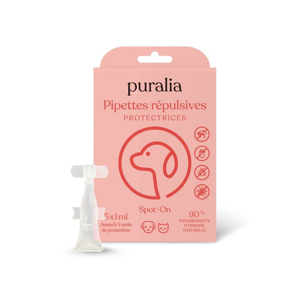 5 pipettes répulsives Spot-on 1 ml PURALIA - Image 1