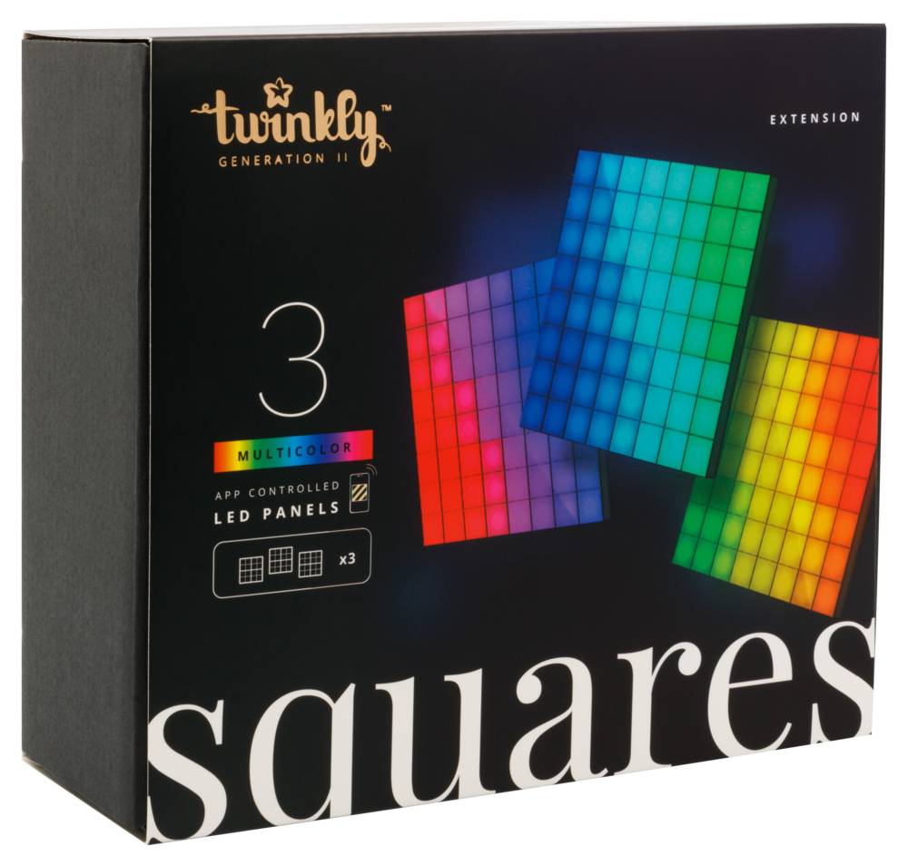 Squares Extensions – Panneaux LED Contrôlés par Application avec 64 Pixels RVB Noir. 3 Tuiles d'Extension - Image 5