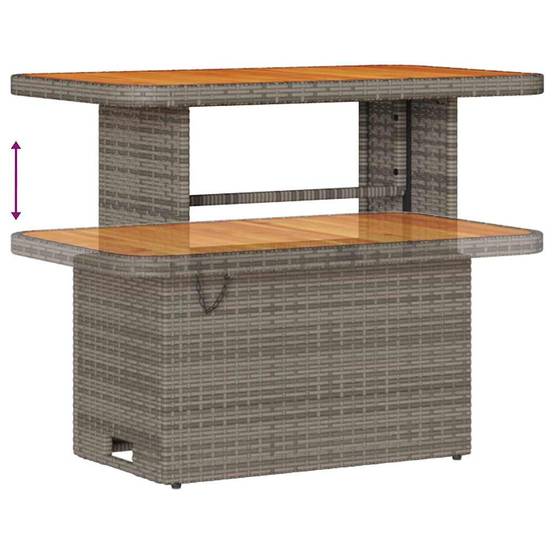 Canapé Détente 8 pcs Rotin Synthétique Gris Table Haute & Stockage Malin – ComfortXL Outdoor Living - Image 9