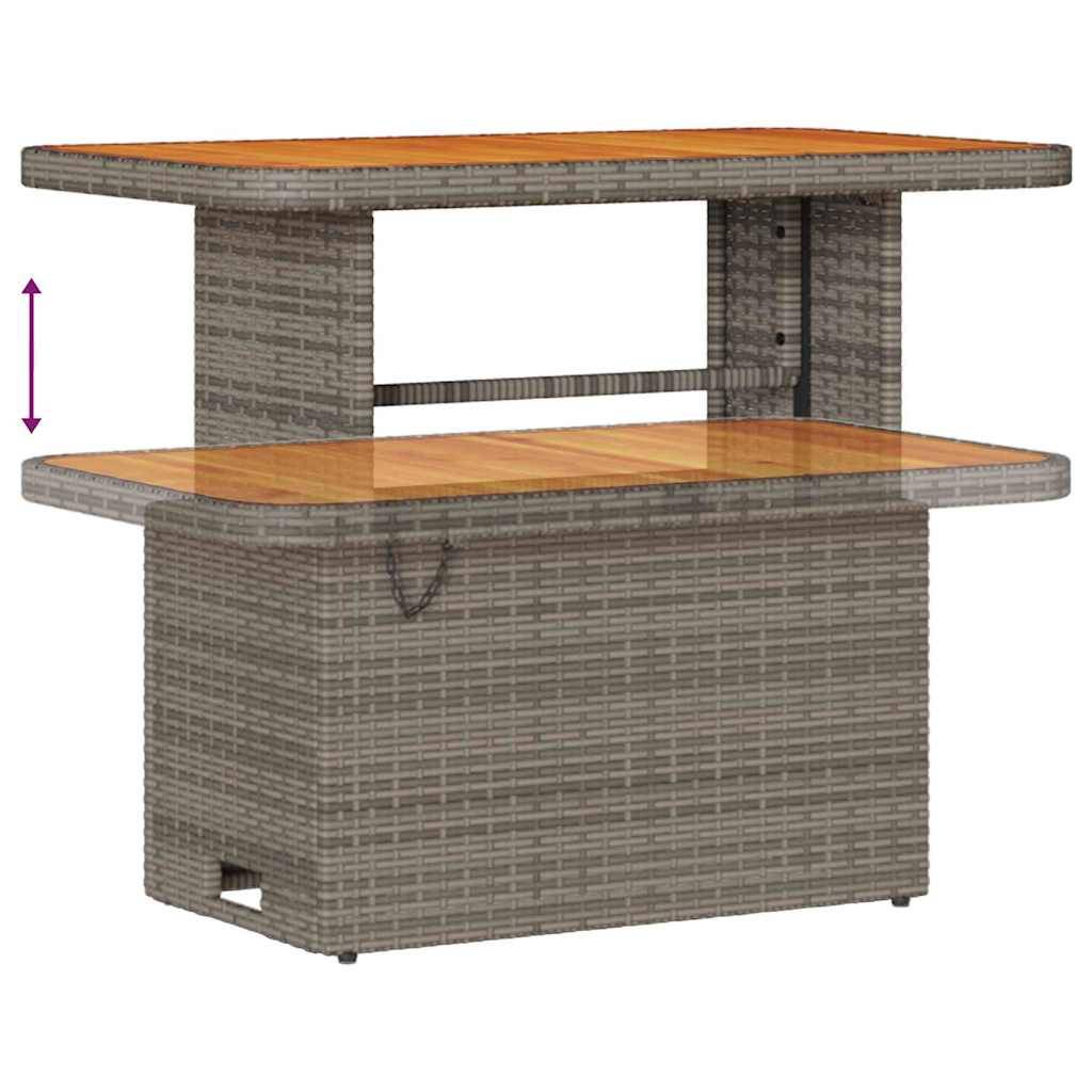 Canapé Détente 8 pcs Rotin Synthétique Gris Table Haute & Stockage Malin – ComfortXL Outdoor Living - Image 9