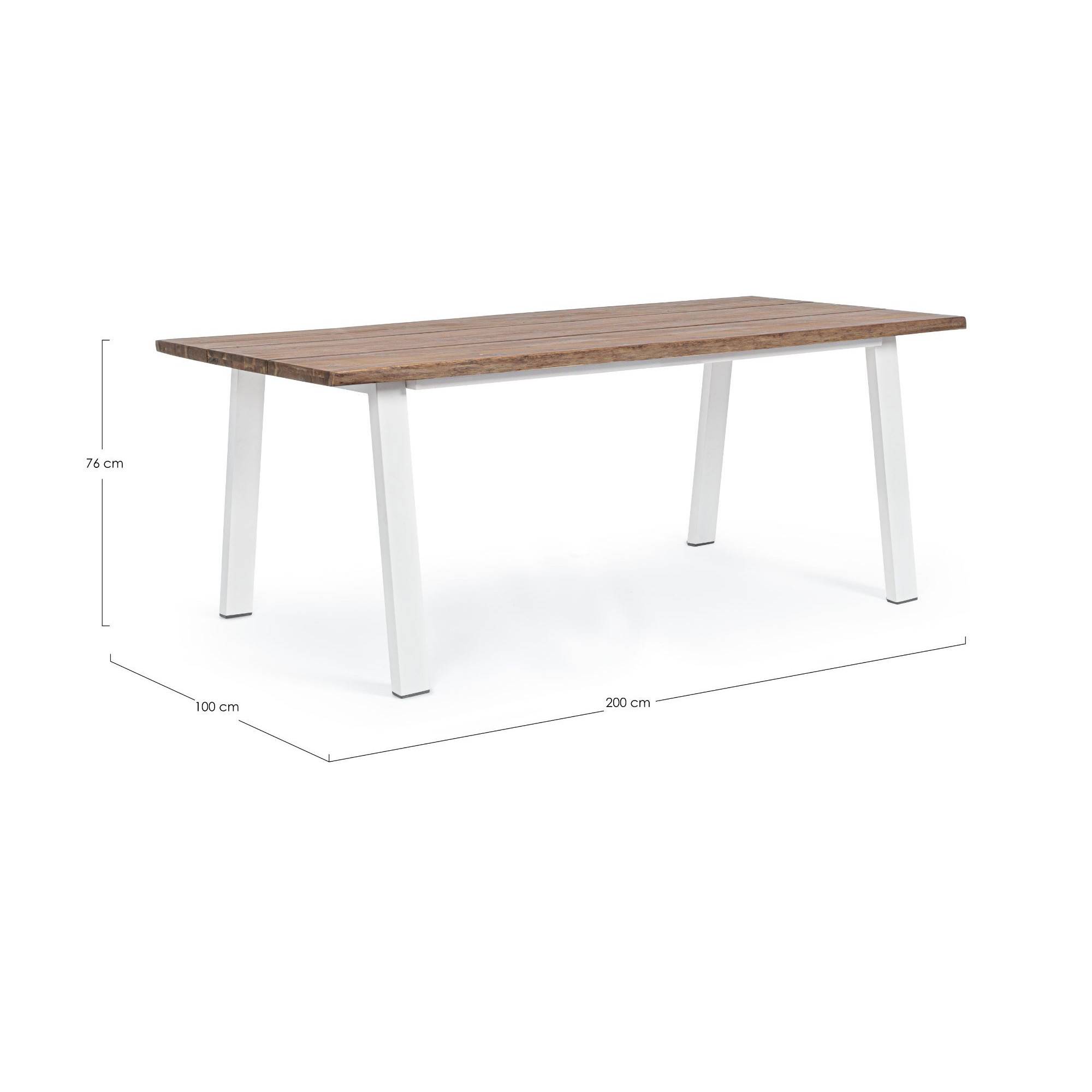 Autre - Table de jardin rectangulaire en bois et métal L200 8 personnes - OLERON - Image 7