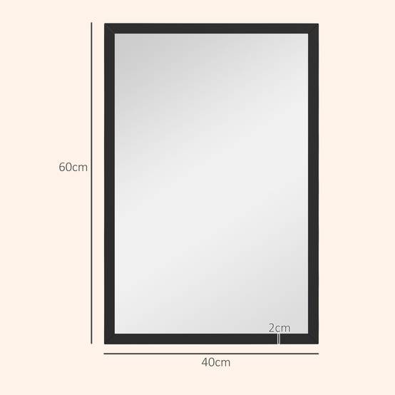 Sans Marque - Miroir mural 40x60 cm miroir décoratif suspendre montage facile vis incluses - Image 5