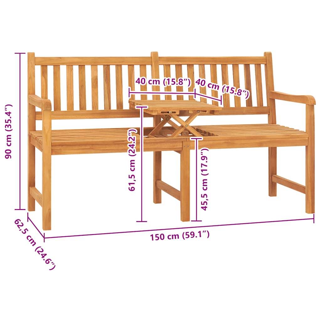 PANGIVO - Banc de jardin bois de teck naturel 150 x 62.5 x 90 cm - PANGIVO - Image 9