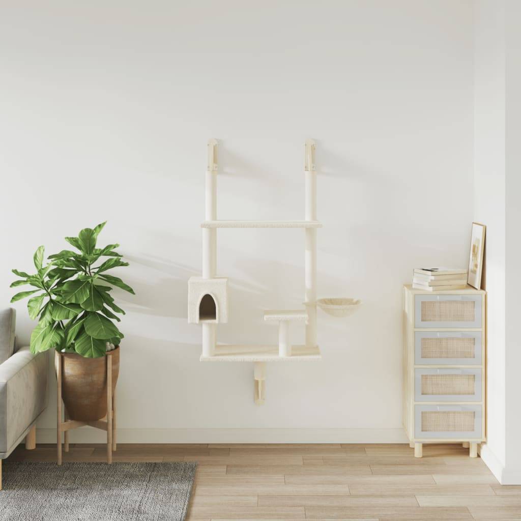 Vidaxl - Arbre à chat mural avec griffoir crème 153 cm vidaXL 172404 - Image 4