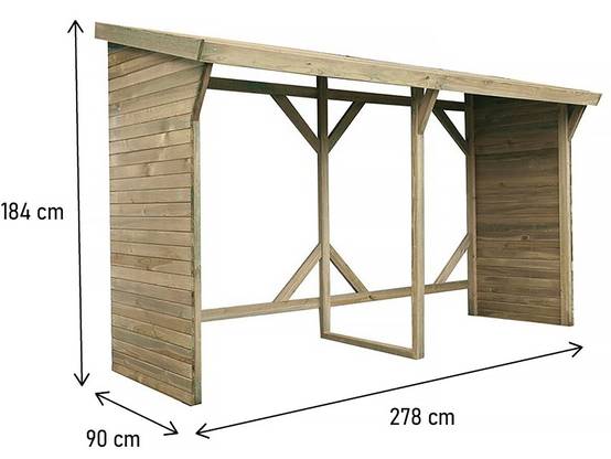 Abri Bûches - 2.5 M² - 2.78 X 0.90 X 1.85 M- 5 Stères -habitat Et Jardin - Image 3