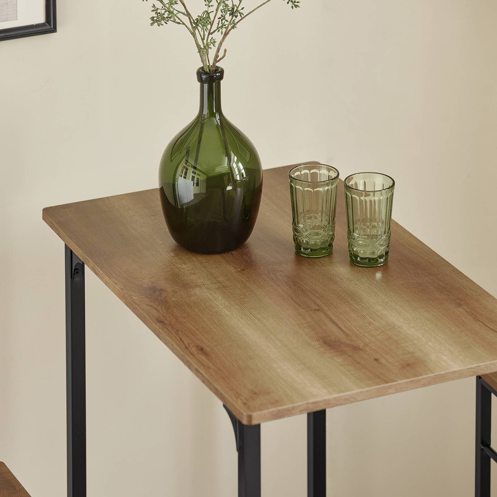 SoBuy Table et 2 Tabourets de Bar Bistrot, Table Haute Mange-Debout pour Cuisine, Salon, Balcon, Modèle OGT10-PF - Image 9