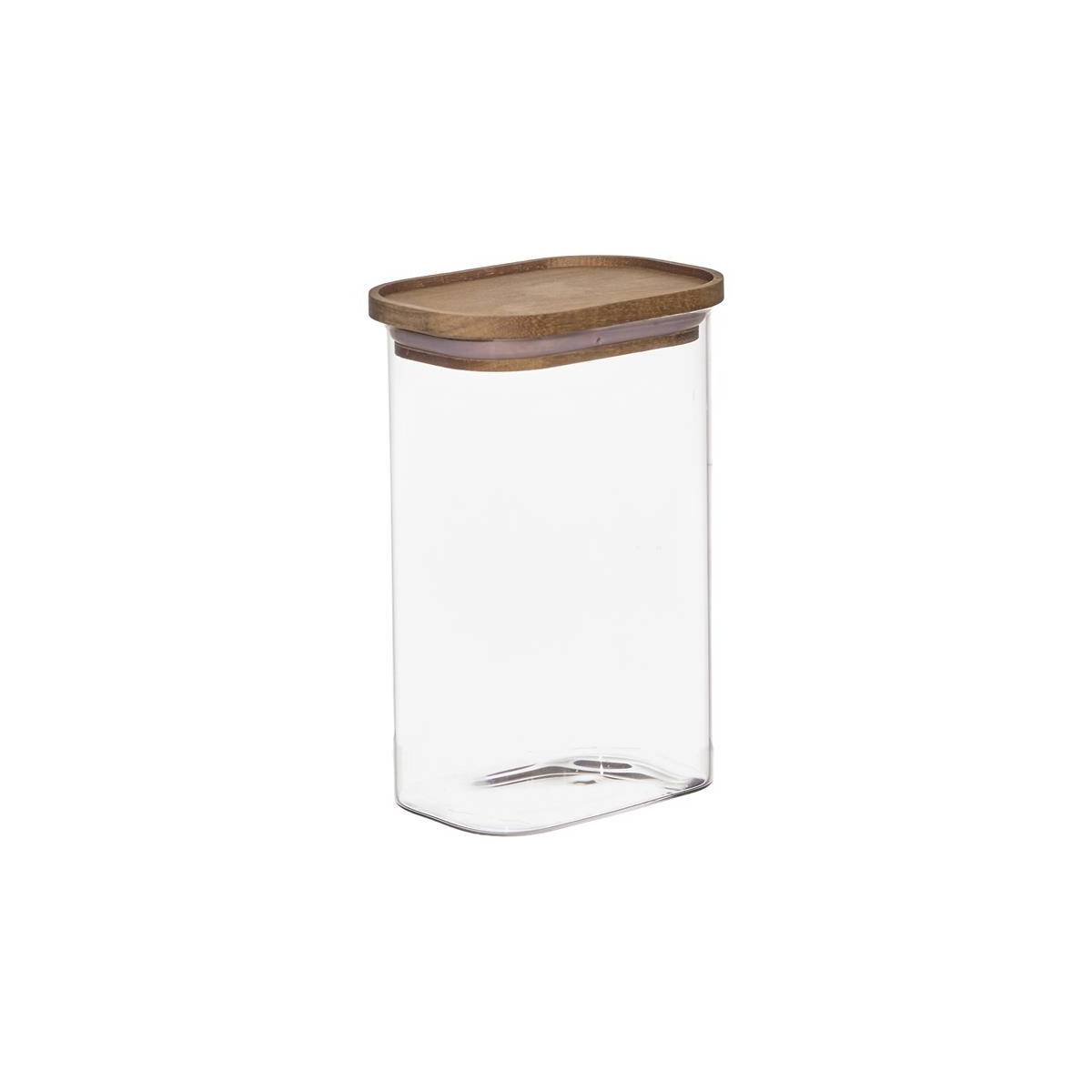 The Home Deco Factory - Bocal de Conservation "Heritage" 1,3L Transparent & Marron - Image 1
