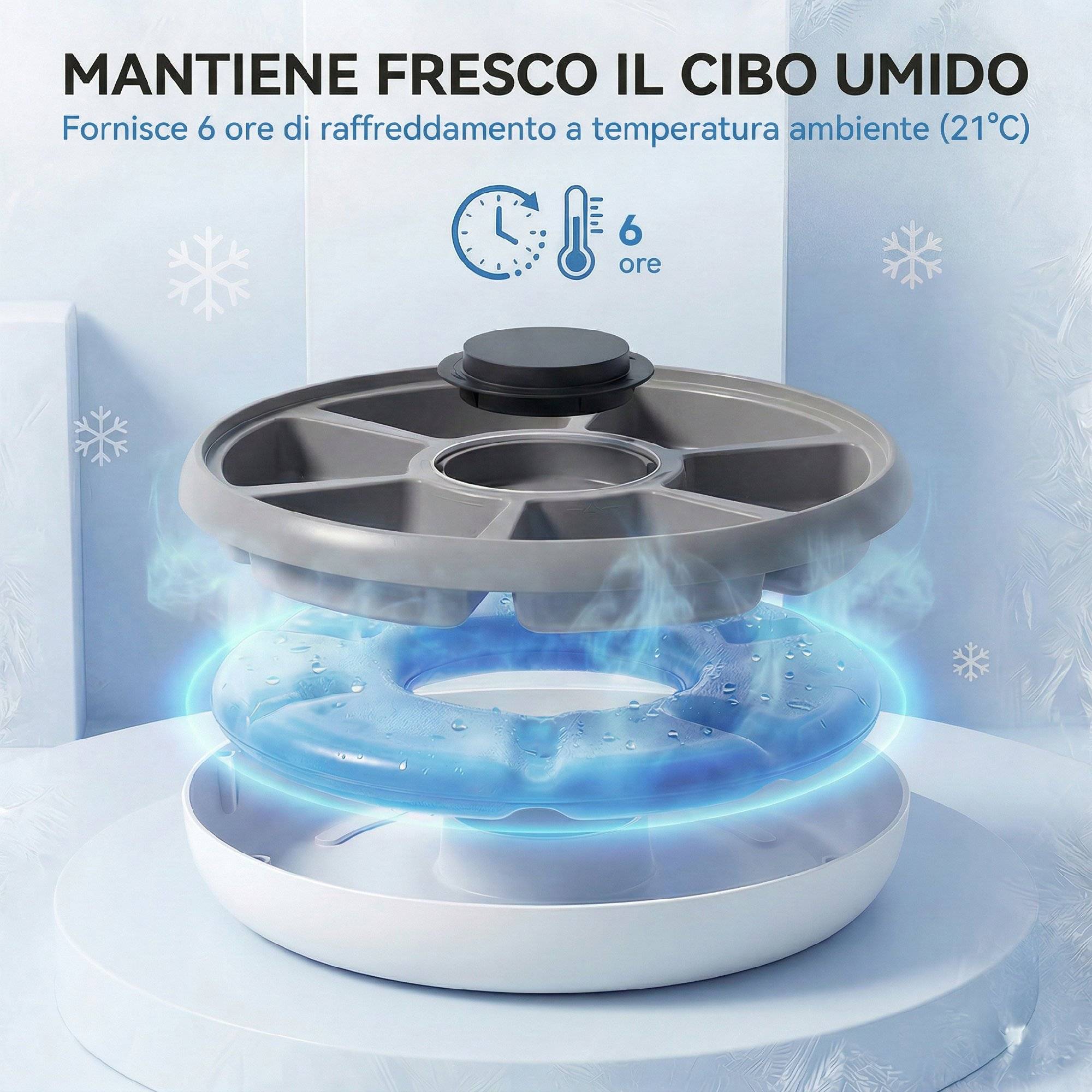 Distributeur automatique de nourriture pour chats et chiens avec minuterie et affichage LED, 1 à 6 repas par jour, pour aliments secs et humides - Image 7