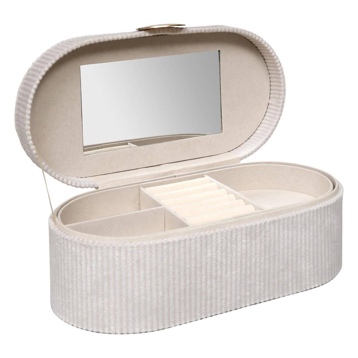 Boîte à Bijoux en Velours "Enya" 25cm Beige - Image 2