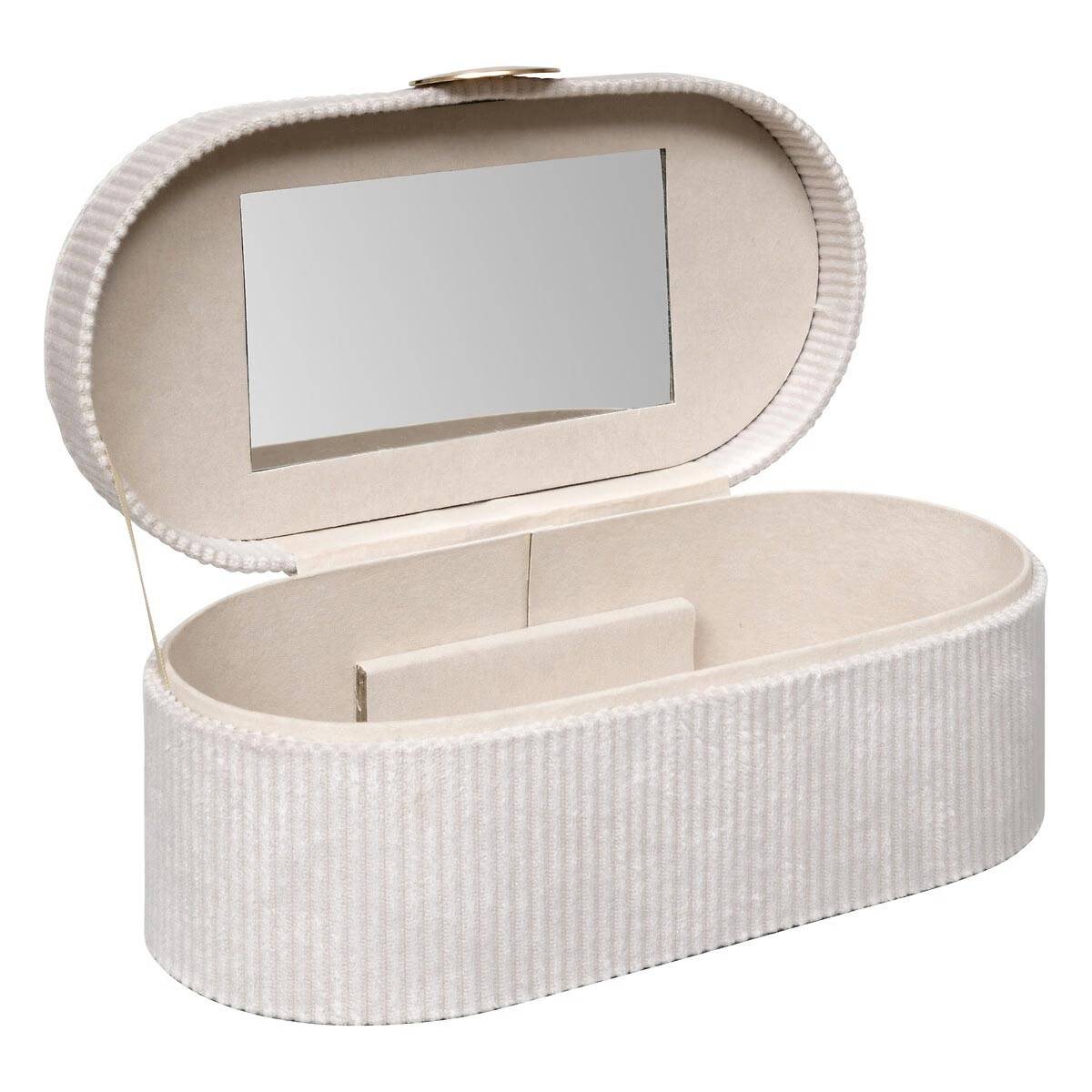 Boîte à Bijoux en Velours "Enya" 25cm Beige - Image 3