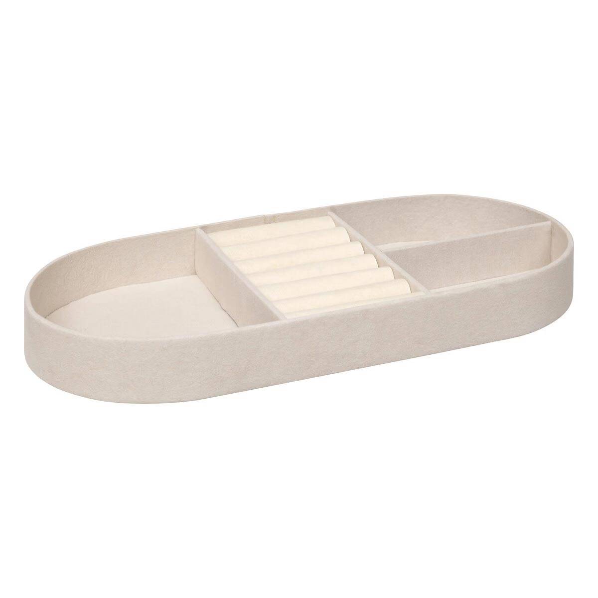 Boîte à Bijoux en Velours "Enya" 25cm Beige - Image 4