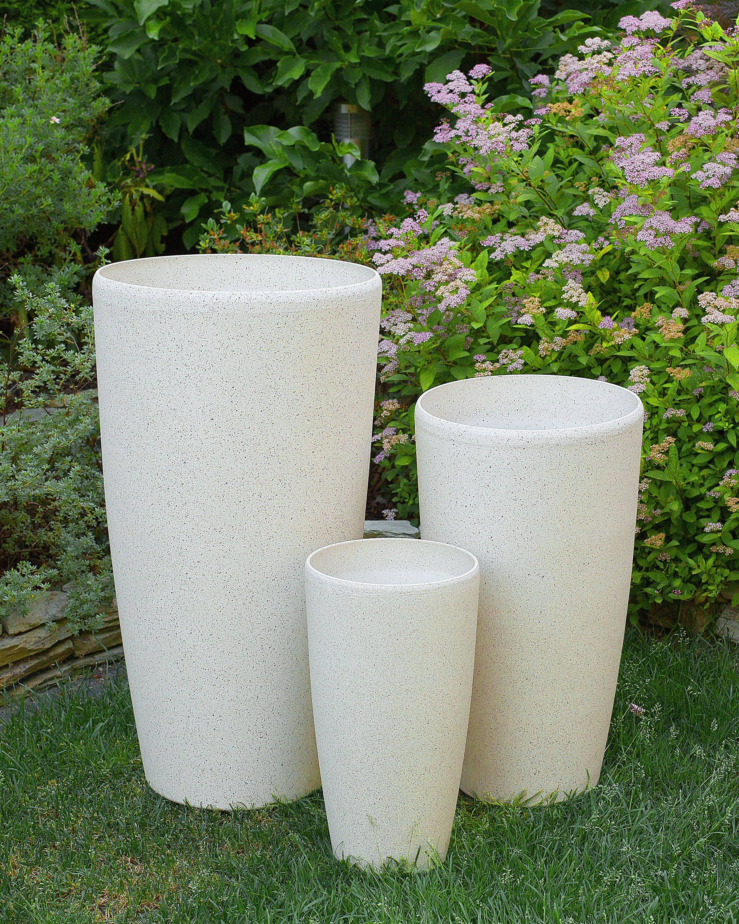 Beliani - Cache-pot d'extérieur Fibre d'argile Beige clair ABDERA - 31x31x58- Beliani - Image 1