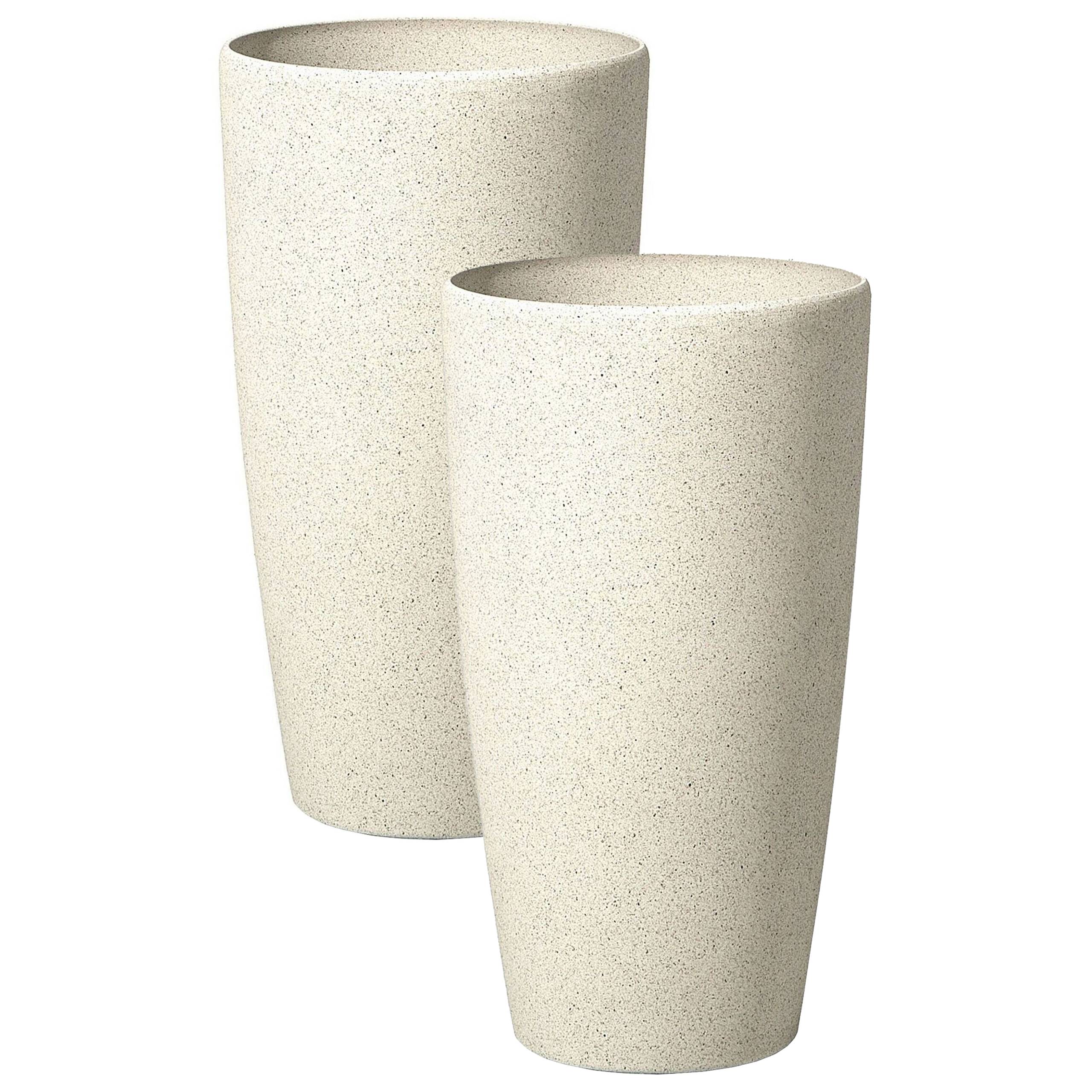 Beliani - Cache-pot d'extérieur Fibre d'argile Beige clair ABDERA - 31x31x58- Beliani - Image 2