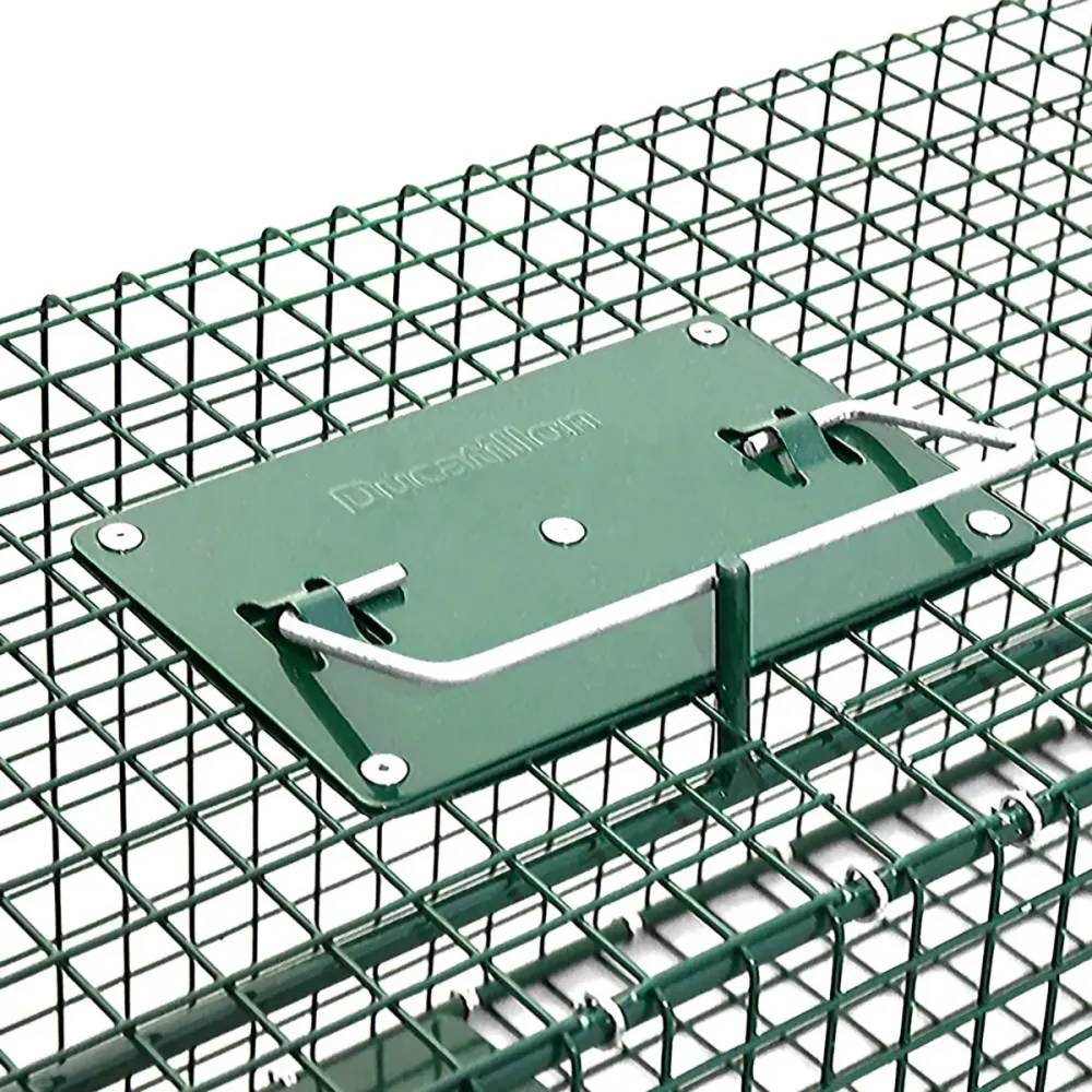 Piège à trappes type US 2 entrées maille acier vert 125x26x26cm - Image 2