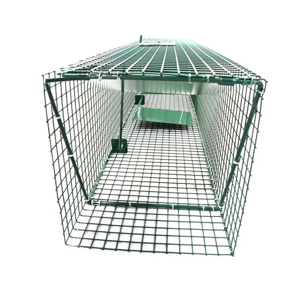 Piège à trappes type US 2 entrées maille acier vert 125x26x26cm - Image 4
