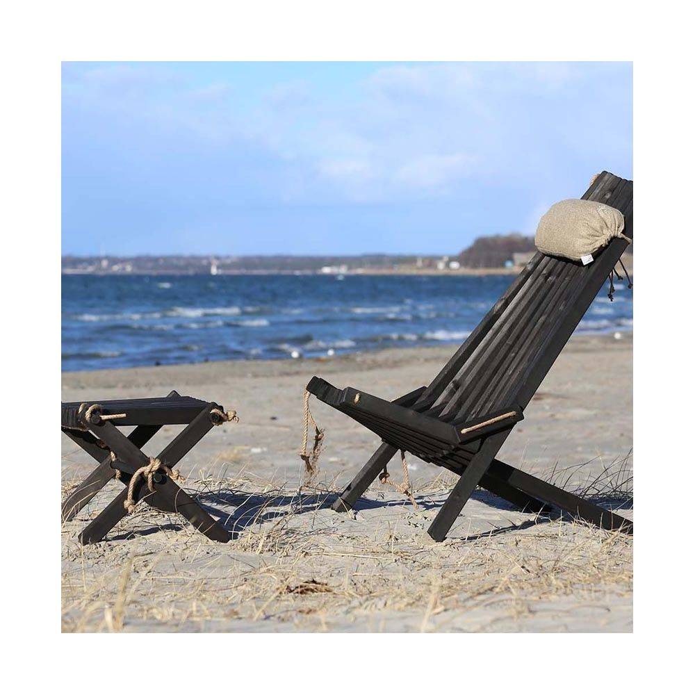 Ecofurn - Chilienne scandinave avec repose-pieds Pin Noir - Image 2