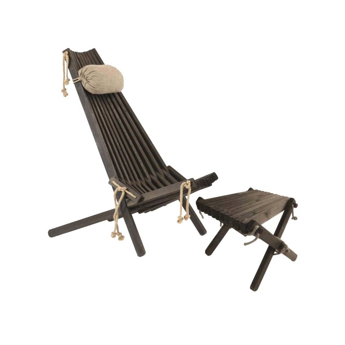 Ecofurn - Chilienne scandinave avec repose-pieds Pin Noir - Image 1