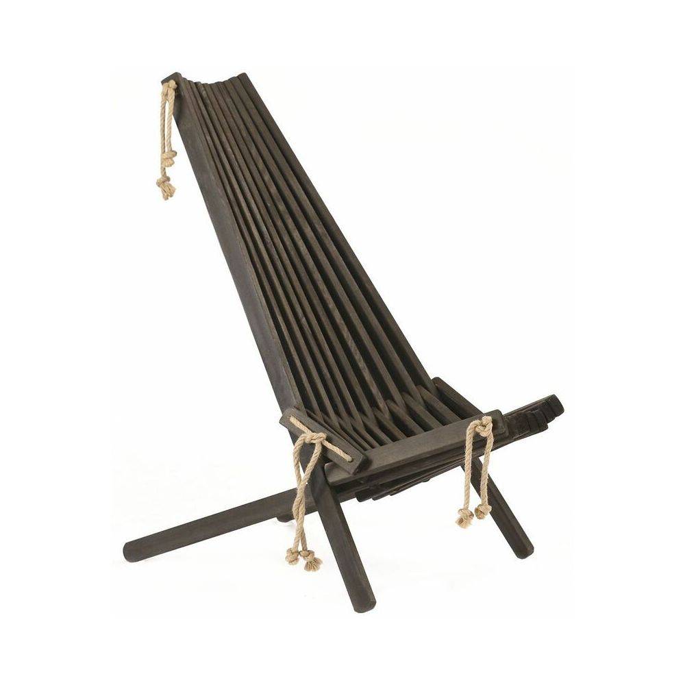 Ecofurn - Chilienne scandinave avec repose-pieds Pin Noir - Image 3