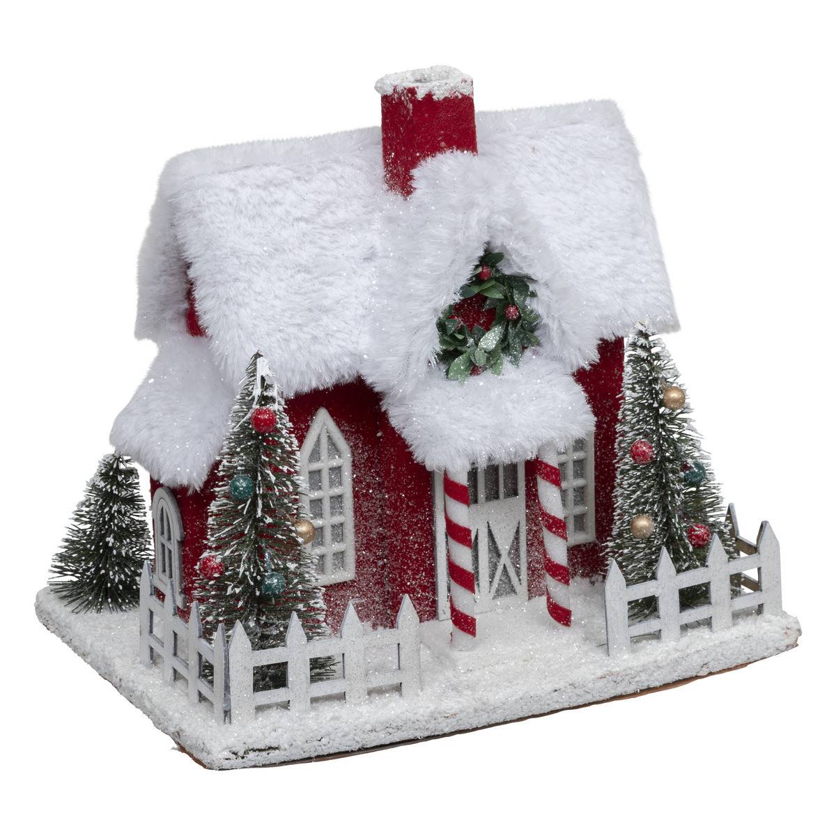 Fééric Lights & Christmas - Déco à poser Maison du Père Noël enneigée H 25.5 cm - Image 1