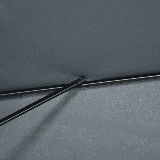 Parasol inclinable rectangulaire aluminium polyester haute densité 3 x 2 m gris foncé - Image 10