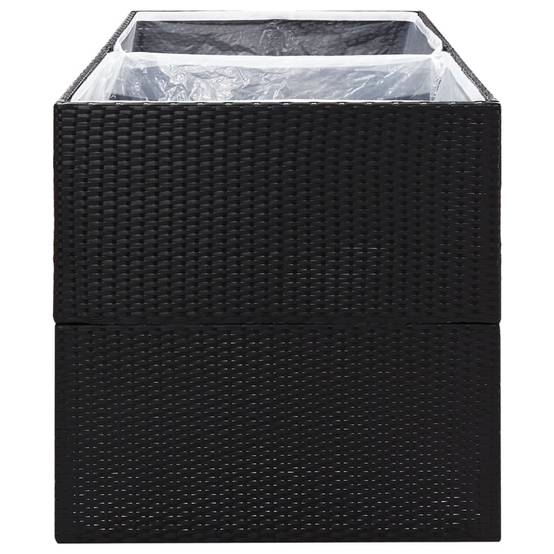 Jardinière - Pot De Fleurs - Bac à Fleurs Noir 157x80x80 cm Résine tressée - Image 5