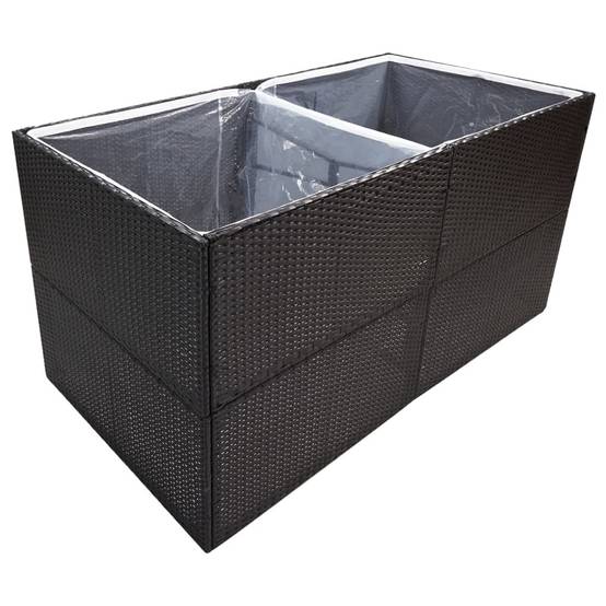 Jardinière - Pot De Fleurs - Bac à Fleurs Noir 157x80x80 cm Résine tressée - Image 3