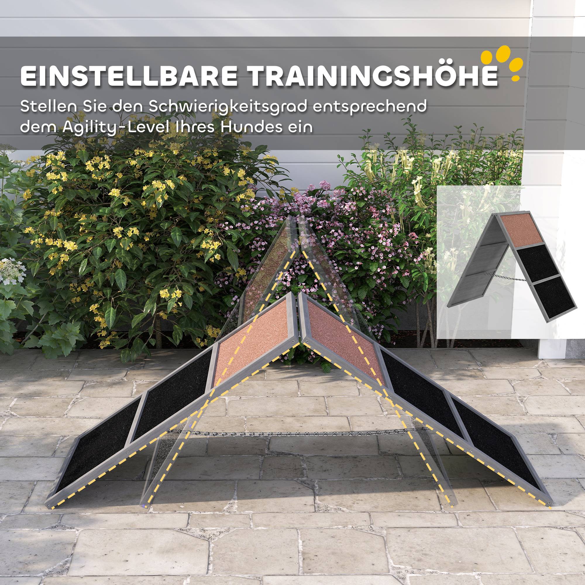 ComfortXL - Rampe agilité chien structure robuste gris 173 x 59 x 66 cm réglable et antidérapante - ComfortXL Outdoor Living - Image 6