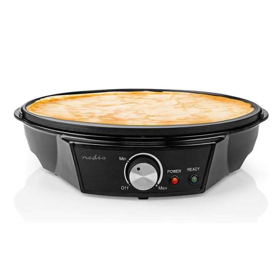 Crêpière électrique 1200W Ø30 cm Machine à crêpes Métal revêtement anti-adhésif NEDIS - Image 1