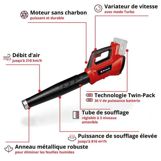 Einhell - Souffleur sans fil GE-LB 36/210 Li E-Solo sans batterie ni chargeur Einhell - Image 2
