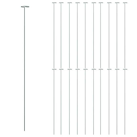 20 pcs Piquets de Fixation - Piquets de sol pour plantes de jardin vert foncé 91 cm acier - Image 3